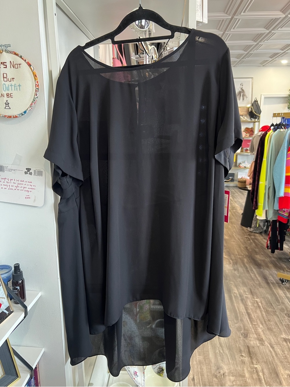 Vince Camuto Black Sheer High-Low Tunic NWT